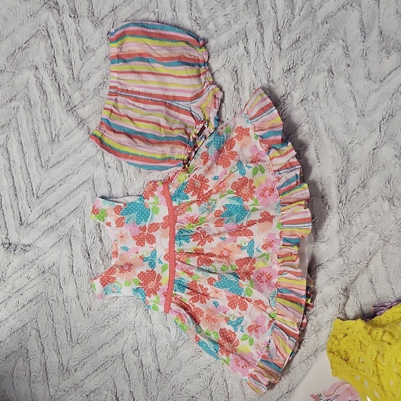 Large 14 pc baby girl clothing lot 12M 4th of July swimsuit dress pants NWT - Picture 3 of 12